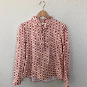 Boden | Ruffle Front Jersey Top